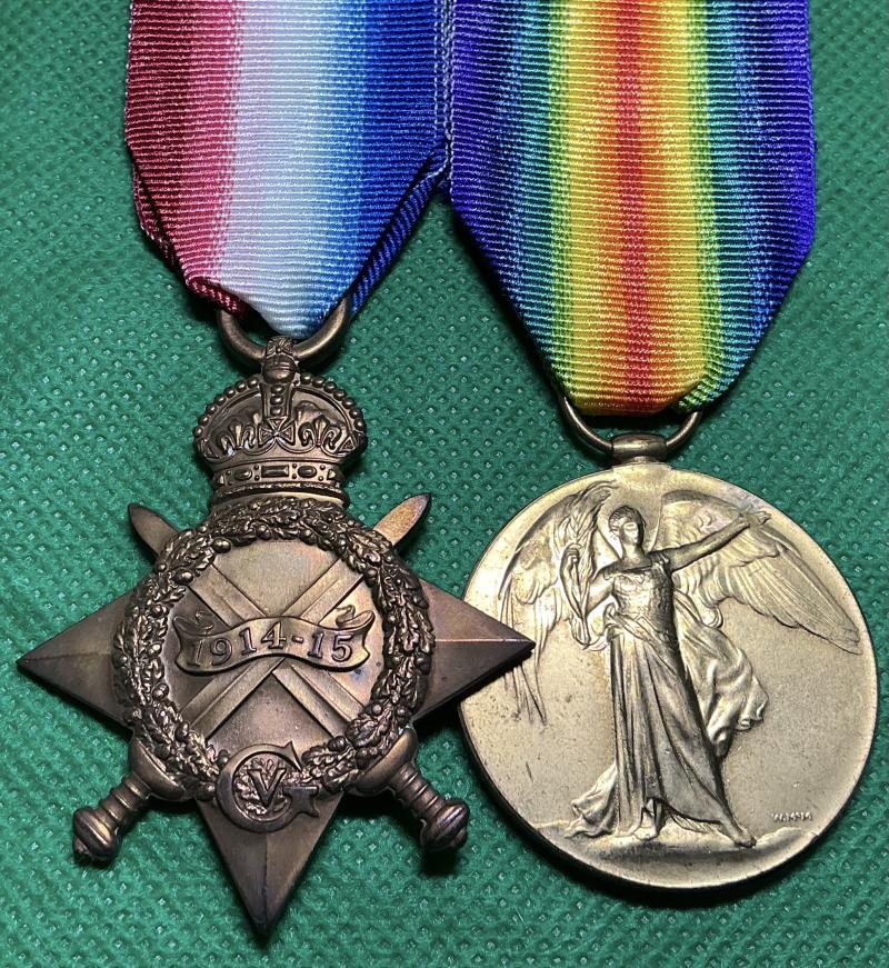 WW1 1914-15 STAR & VICTORY MEDAL, 6th CAMERON HIGHLANDERS, K.I.A F&F 13-8-1916, FROM GLASGOW