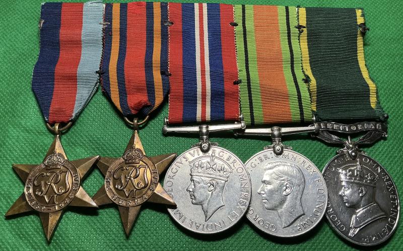 WW2 BURMA STAR GROUP WITH EFFICIENCY MEDAL, ROYAL WELSH FUSILIERS