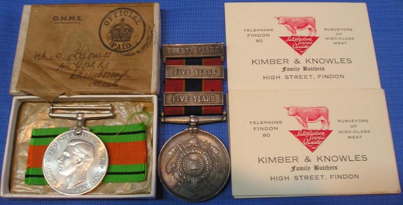 MINT BOXED WW2 DEFENCE MEDAL & NATIONAL FIRE BRIGADE ASSOCIATION LONG SERVICE MEDAL, WORKSOP FIRE BRIGADE