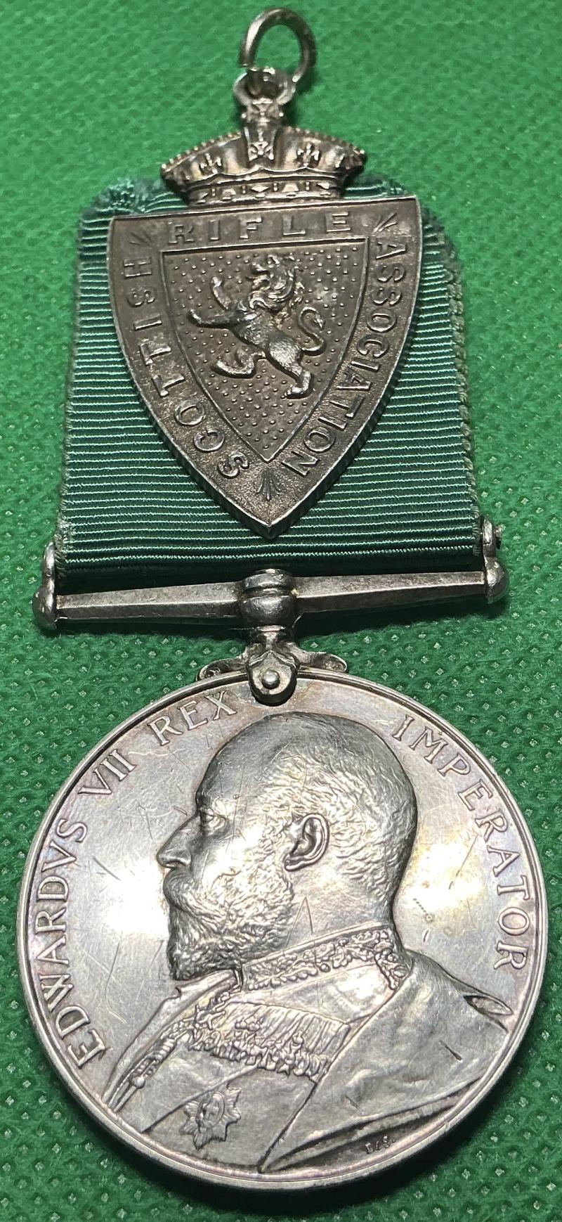 EVII VOLUNTEER LONG SERVICE & SILVER SHOOTING MEDAL, 4th V.B A&S.HIGHRS