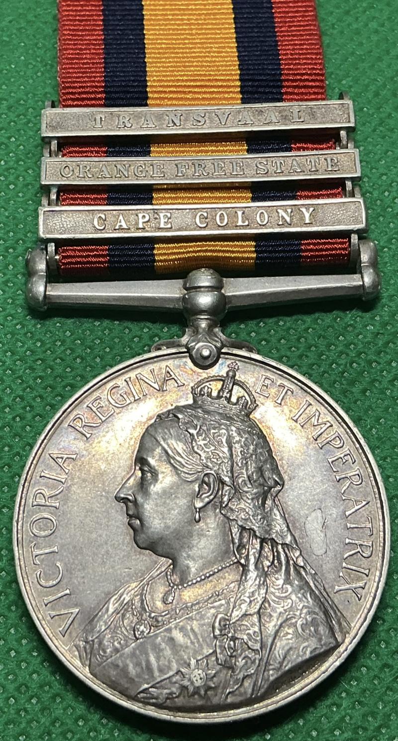 3 BAR QSA, 2nd ROYAL IRISH RIFLES, PRISONER OF WAR AT REDDERSBURG 1900