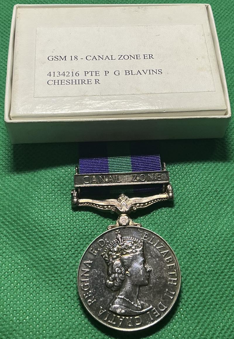 MINT BOXED GSM CANAL ZONE, CHESHIRE REGIMENT