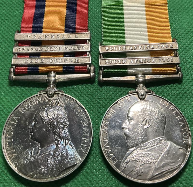 QSA & KSA PAIR, ROYAL IRISH RIFLES, PRISONER OF WAR AT STORMBERG 10-12-1899