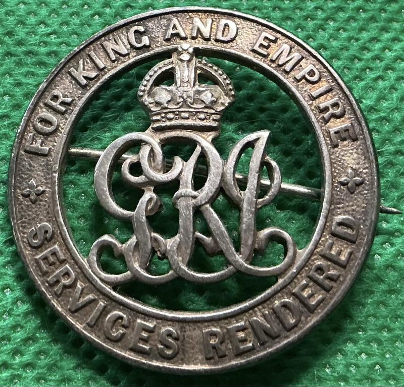 WW1 SILVER WAR BADGE, QUEEN'S ROYAL WEST SURREY REGIMENT