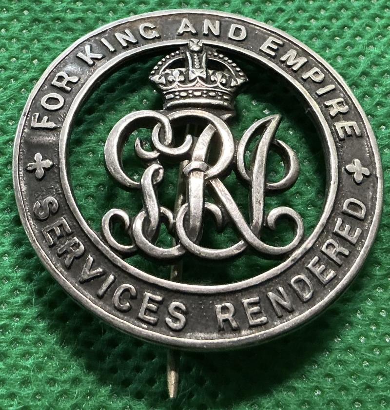 WW1 SILVER WAR BADGE, ROYAL FIELD ARTILLERY, FROM BLYTH