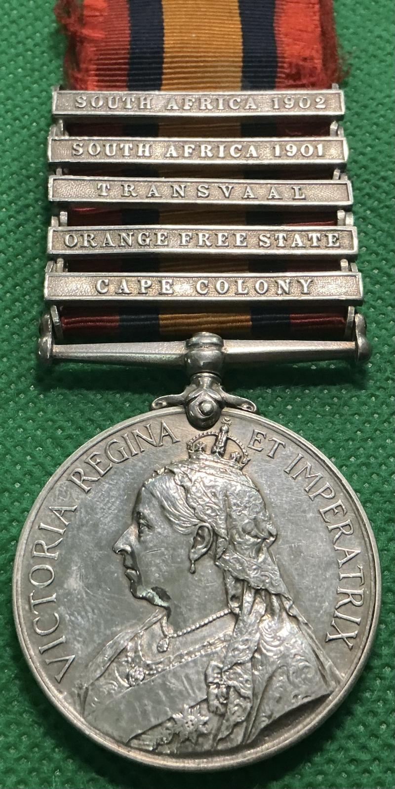 5 BAR QSA, BUGLER,15th NORTHUMBERLAND IMPERIAL YEOMANRY, FROM SOUTH SHIELDS