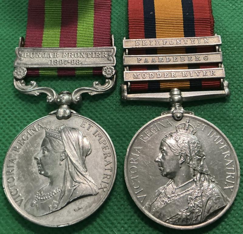 IGS 1895 & 3 BAR QSA, 1st & 2nd ARGYLL & SUTHERLAND HIGHRS, WOUNDED MAGERSFONTEIN 11-12-1899