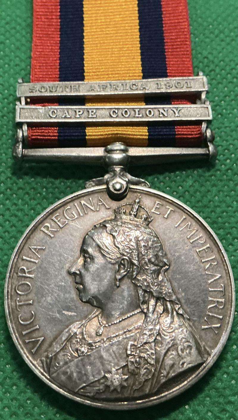 QSA CAPE COLONY & S.AFRICA 1901,ROYAL MARINE. HMS TERPSICHORE, DIED IN SERVICE 1902