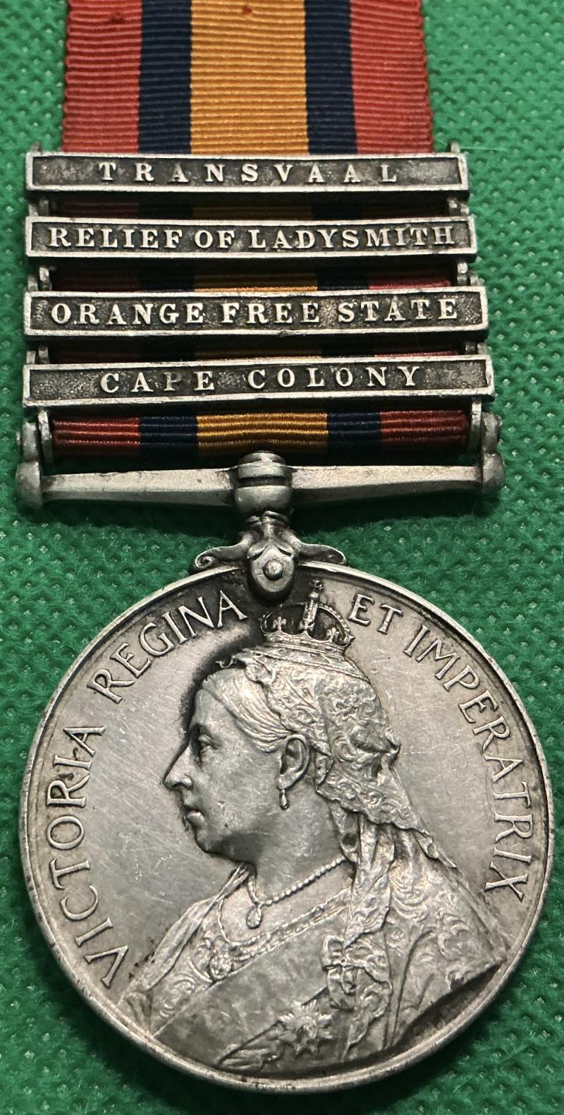 4 BAR QSA, 2nd ROYAL IRISH FUSILIERS, WOUNDED MACHADODORP 16-1-1901