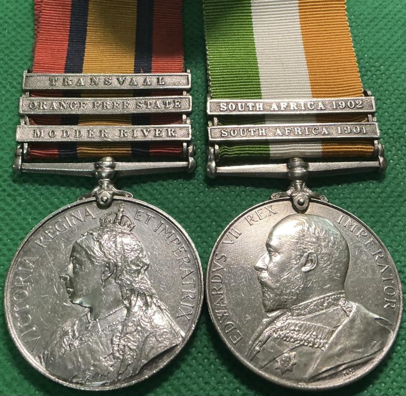QSA & KSA PAIR, 1st ARGYLL & SUTHERLAND HIGHLANDERS, WOUNDED MAGERSFONTEIN 11-12-1899