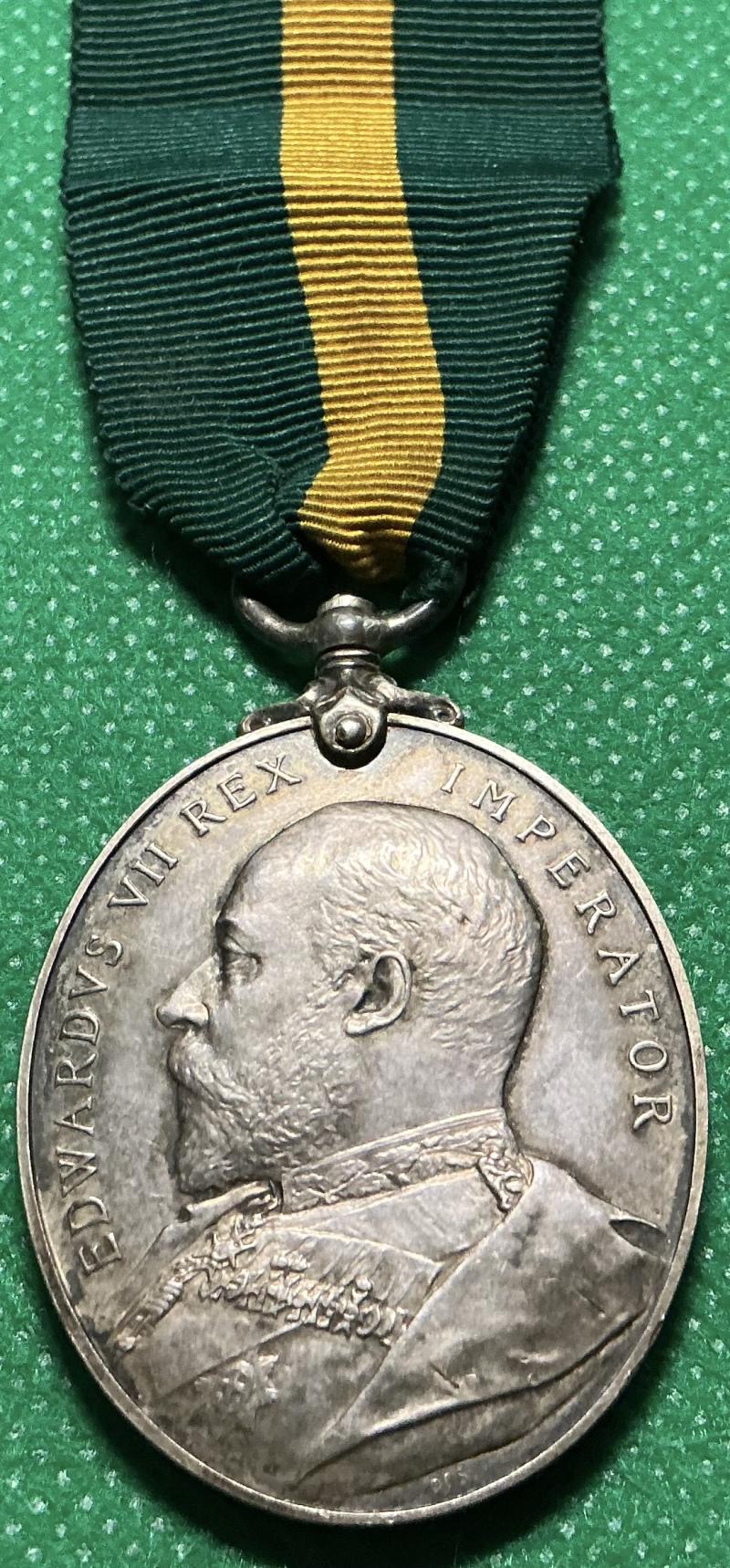 EVII TERRITORIAL FORCE EFFICENCY MEDAL, DURHAM R.G.A