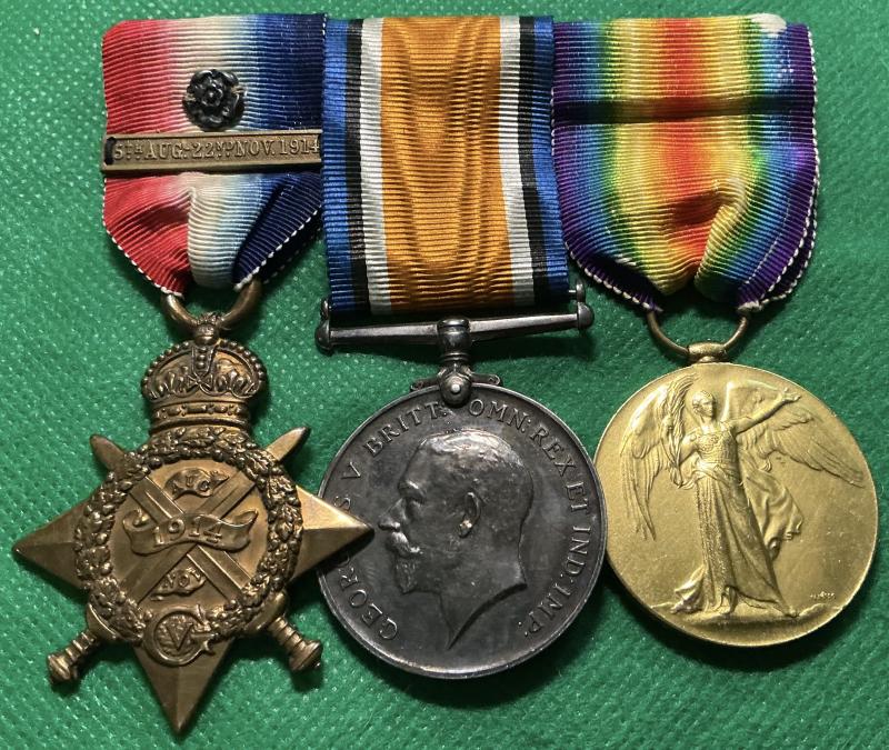 WW1 1914 MONS STAR & BAR TRIO, 2nd DRAGOONS / ROYAL SCOTS GREYS, WITH ORIGINAL PHOTOGRAPHS