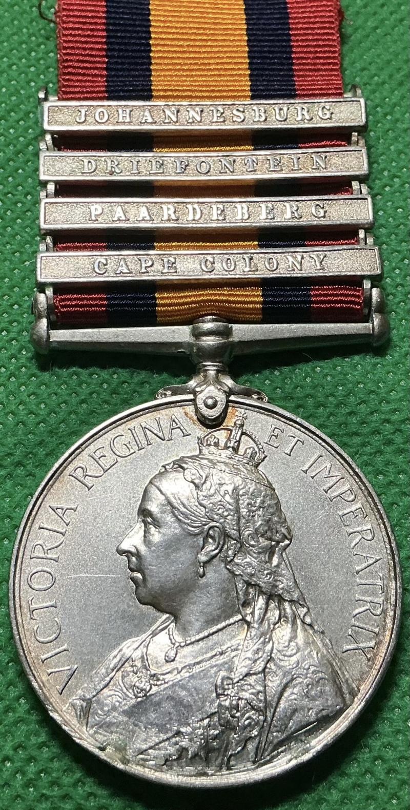 4 BAR QSA, 1st GORDON HIGHLANDERS, WOUNDED DOORNKOP 29-5-1900