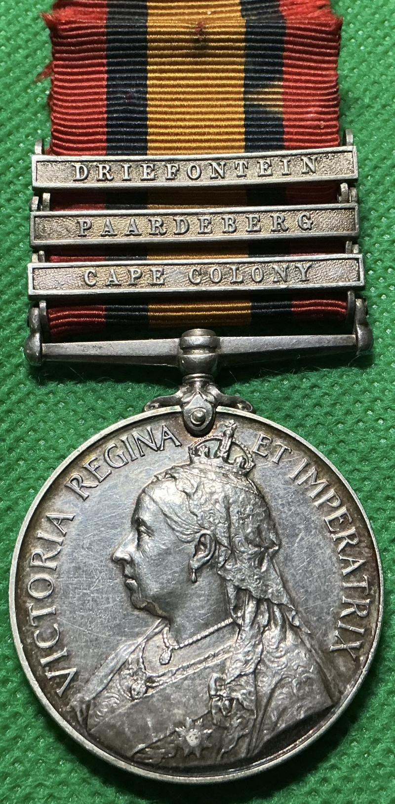 3 BAR QSA, 1st GORDON HIGHLANDERS, WOUNDED IN THE CAPTAIN TOWSE VC ACTION AT TOBA MOUNTAIN 30-4-1900