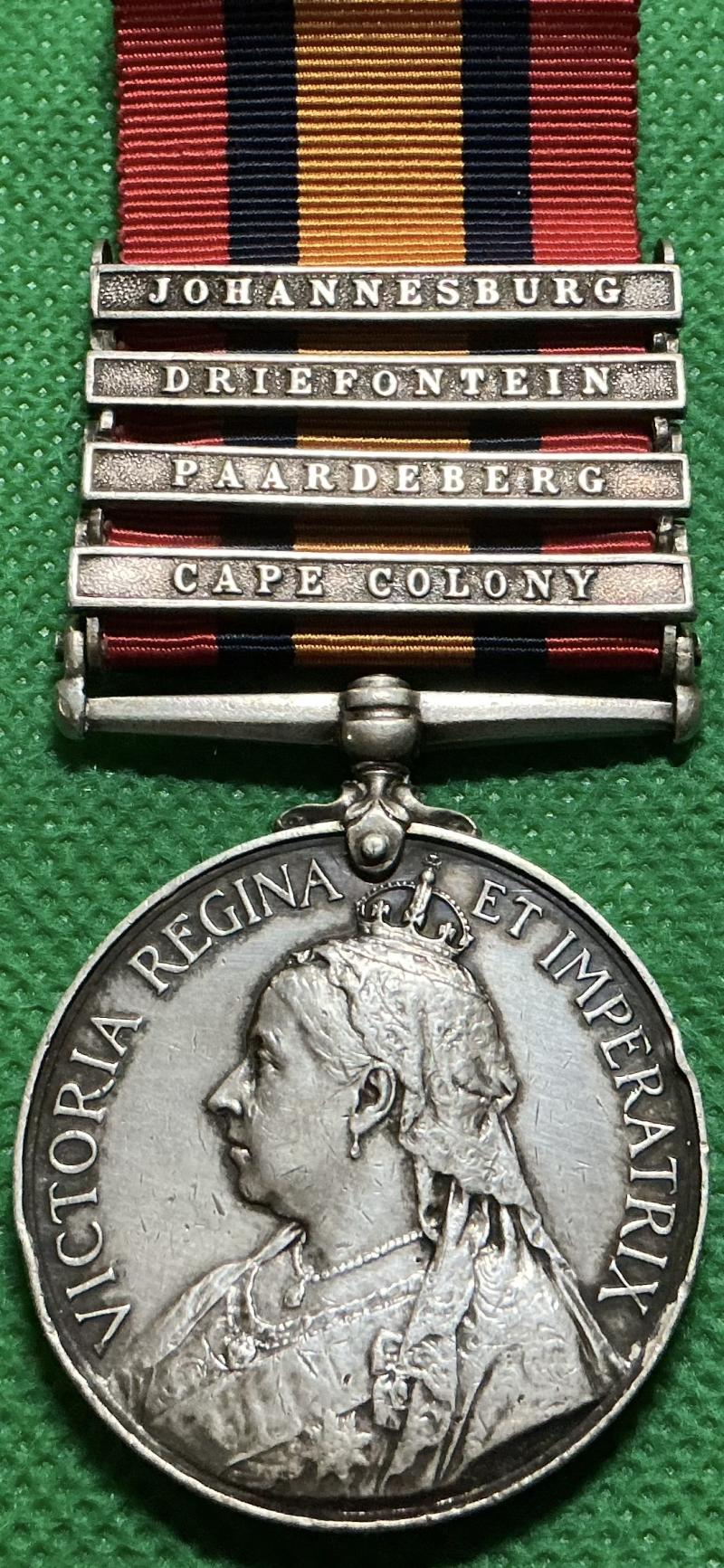 4 BAR QSA, 1st GORDON HIGHLANDERS, WOUNDED DOORNKOP 29-5-1900