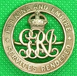 WW1 SILVER WAR BADGE, ARMY ORDNANCE CORPS, SOLE ENTITLEMENT