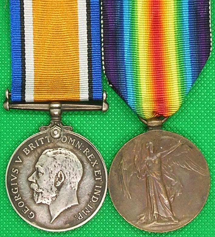 WW1 PAIR, 17th ROYAL SCOTS / 1st ROSEBERY BANTAMS, WOUNDED 1918, FROM EDINBURGH