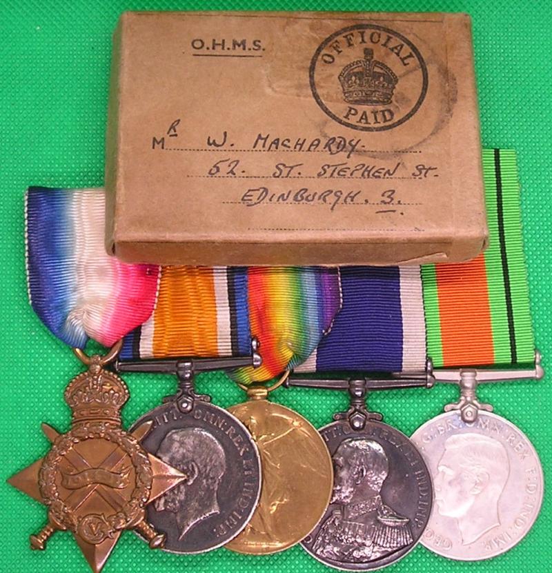 1914-15 TRIO & GV RN LS&GC, BLACK WATCH & ROYAL NAVY, WITH MINT BOXED WW2 DEFENCE MEDAL