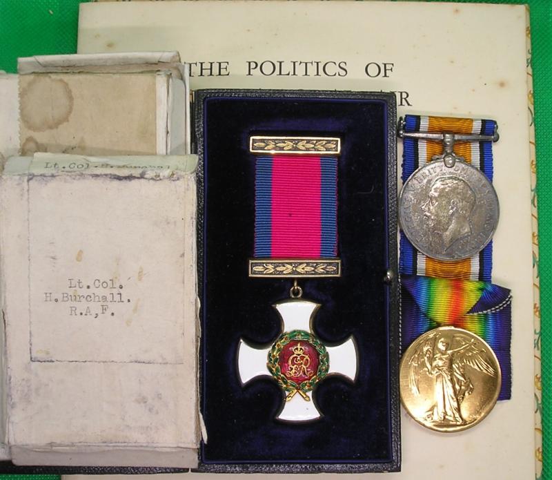 MINT BOXED WW1 DSO & PAIR, LIEUT COLONEL BURCHALL R.A.F, M.I.D FOR EGYPT 3 TIMES