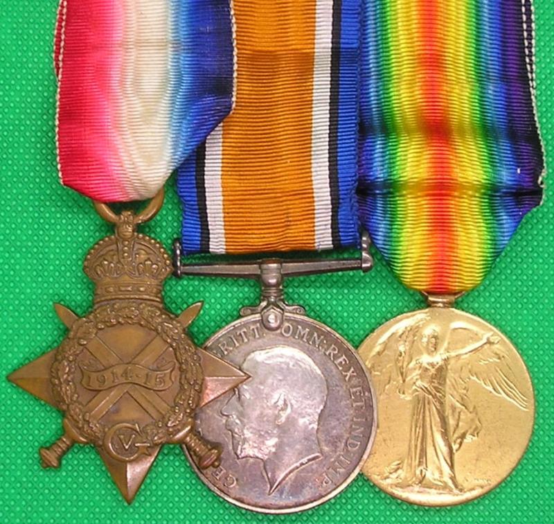 WW1 1914-15 TRIO, 11th ARGYLL & SUTHERLAND HIGHLANDERS