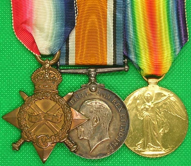 WW1 1914-15 TRIO, 1st SOUTH STAFFORDSHIRE REGIMENT