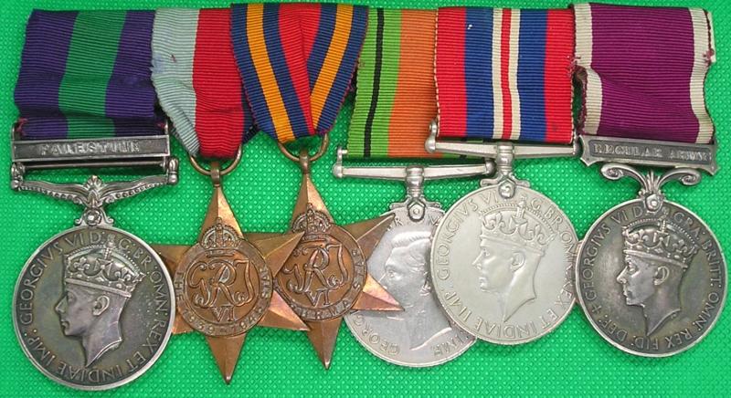 GSM PALESTINE & WW2 LONG SERVICE GROUP,  HAIFA HEAVY BTY ROYAL ARTILLERY OFFICER