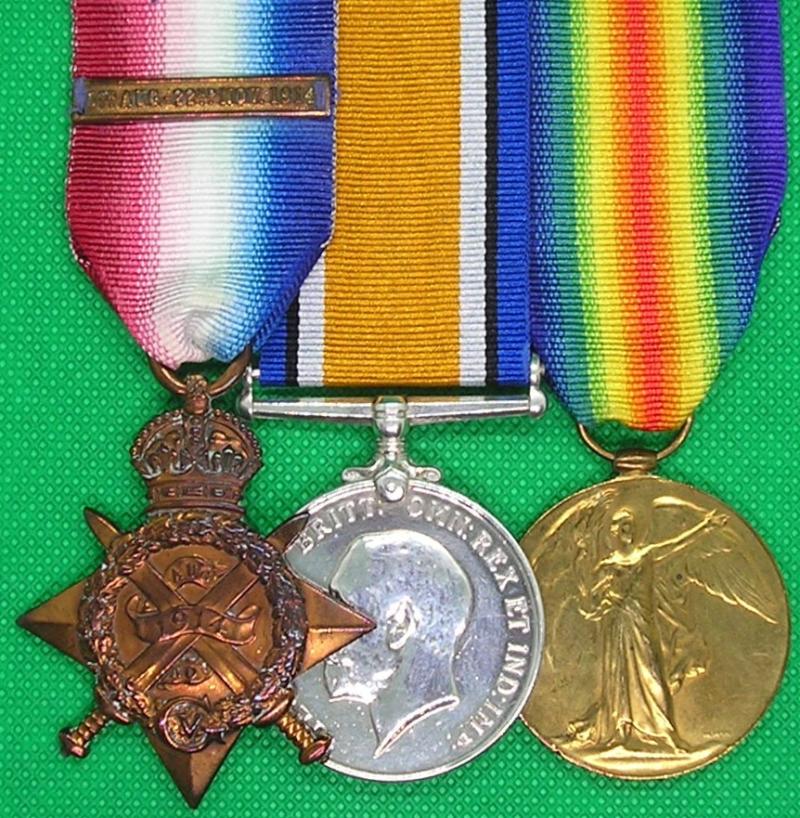 WW1 1914 MONS STAR & BAR TRIO, 2nd K.R.R.C, PRISONER OF WAR 18-9-1914