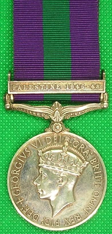 GSM PALESTINE 1945-48, EAST YORKSHIRE.REGT