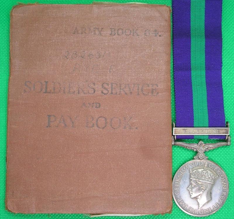 GSM PALESTINE & ORIGINAL PAYBOOK, ROYAL SIGNALS, FROM YORK