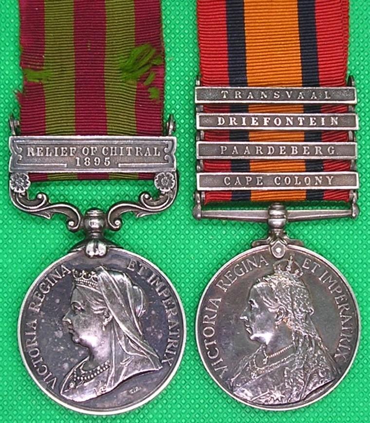 IGS 1895 RELIEF OF CHITRAL & 4 BAR QSA, 1st GORDON HIGHLANDERS