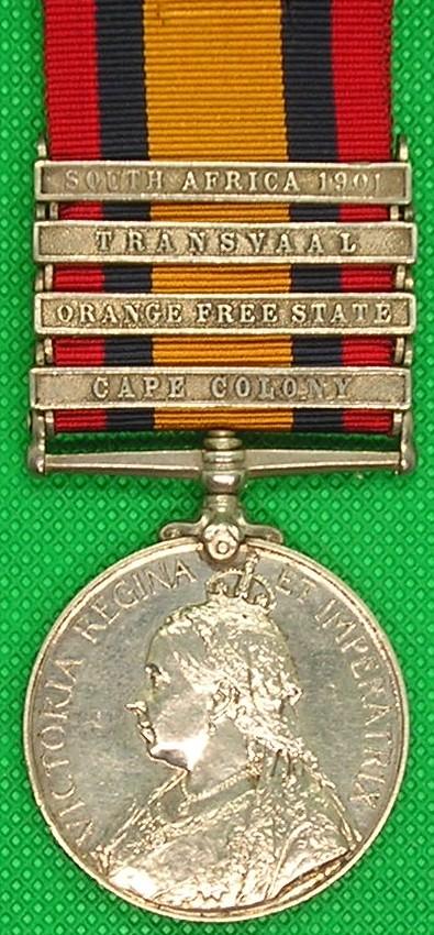 4 BAR QSA, NORTHUMBERLAND FUSILIERS, DANGEROUSLY WOUNDED NOOITGEDACHT 13-12-1900, 5th INNISKILLING FUSILIERS