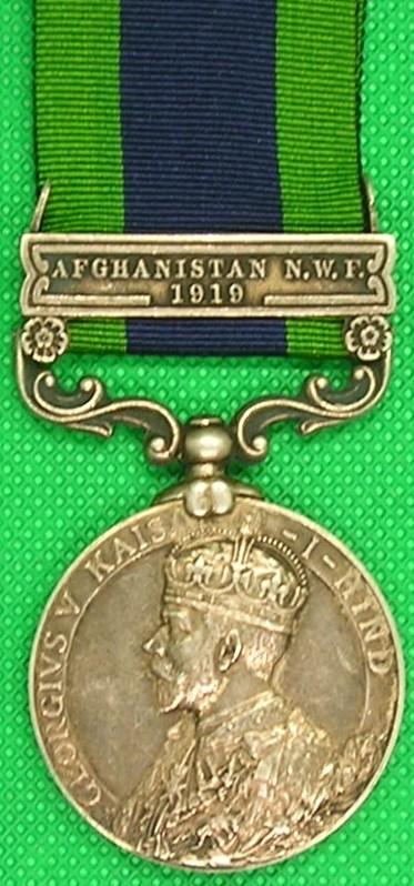 IGS AFGHANISTAN NWF 1919, N.STAFFORDSHIRE.REGT, SERVED WITH THE LEINSTER REGT IN WW1 & ENTITLED TO THE 1914 TRIO