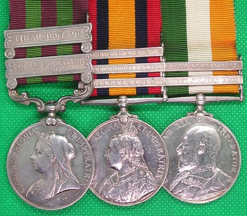 2 BAR IGS 1895, 3 BAR QSA, ELANDSLAAGTE & DEFENCE OF LADYSMITH & KSA, DEVON REGIMENT