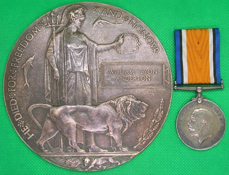 WW1 BRITISH WAR MEDAL & MEMORIAL PLAQUE, 1/4th W.RID.R OFFICER, K.I.A F&F 21-8-1915