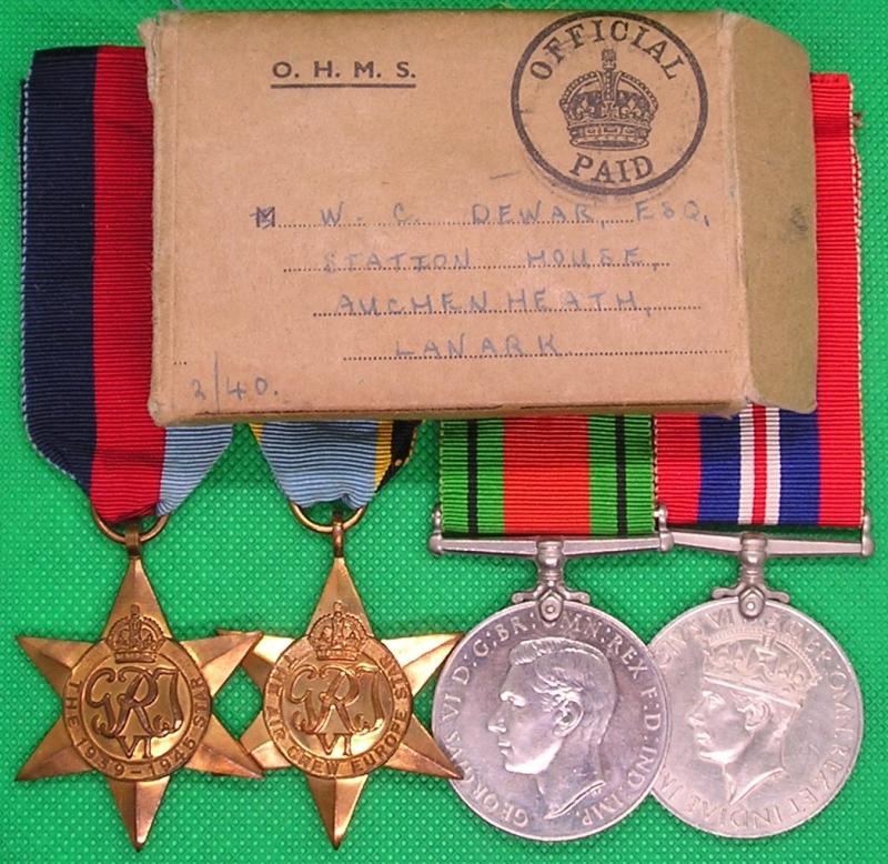 MINT BOXED WW2 AIR CREW EUROPE GROUP, R.A.F & SCOTTISH RIFLES OFFICER, FROM LANARK