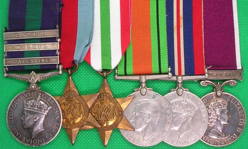 3 BAR GSM & WW2 LONG SERVICE GROUP, BORDER REGT & MANCH.R