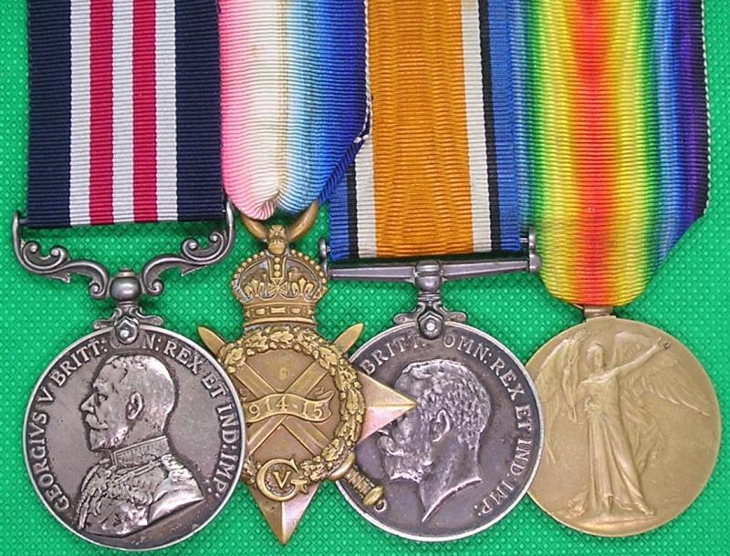 WW1 MILITARY MEDAL & 1914-15 TRIO, 12th MIDDLESEX REGIMENT. FROM RINGWOOD