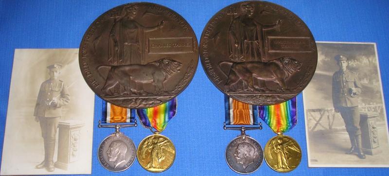 2x WW1 PAIRS & MEMORIAL PLAQUES TO BROTHERS FROM KENSINGTON, 2nd & 13th LONDON REGIMENT KIA F&F & PALESTINE, WITH PHOTOS OF BOTH RECIPIENTS