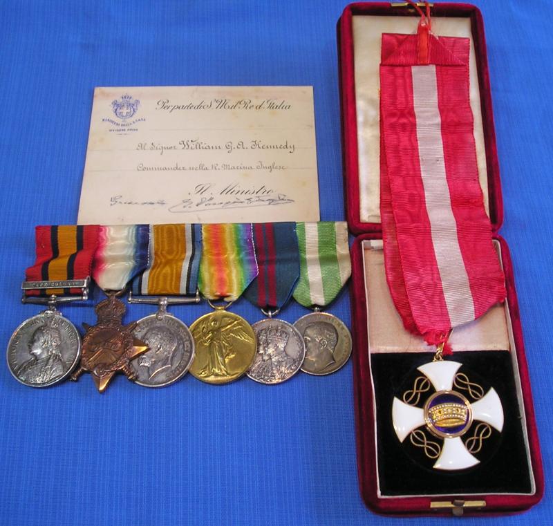 BOER WAR & WW1 ROYAL NAVY CAPTAINS GROUP WITH ORDER OF THE CROWN FOR MESSINA 1912, INTERNED IN HOLLAND 1915-1918