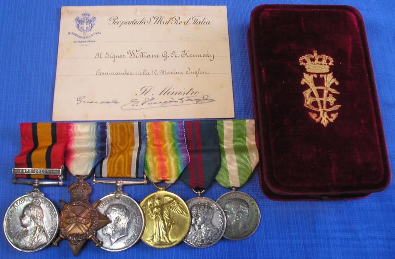 BOER WAR & WW1 ROYAL NAVY CAPTAINS GROUP WITH ORDER OF THE CROWN FOR MESSINA 1912, INTERNED IN HOLLAND 1915-1918