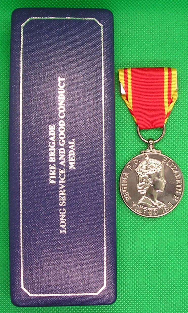 MINT CASED EIIR FIRE BRIGADE LONG SERVICE, GRAHAM.R.ADAMS