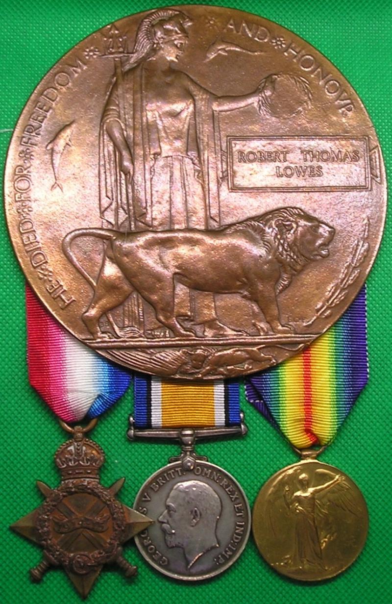 WW1 1914-15 TRIO & MEMORIAL PLAQUE, 7th NORTHUMBERLAND FUSILIERS, K.I.A F7F 24-6-1916, FROM MORPETH