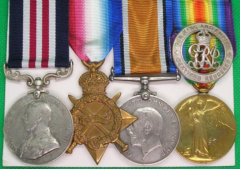 WW1 MILITARY MEDAL (MM) & TRIO WITH SILVER WAR BADGE, 8th WORCESTER REGIMENT FOR ITALY