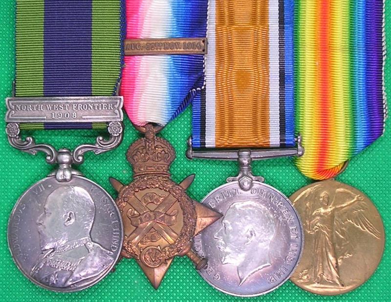 IGS NWF 1908 & 1914 MONS STAR & BAR TRIO, ROYAL  MUNSTER FUSILIERS, K.I.A F&F 21-12-1914