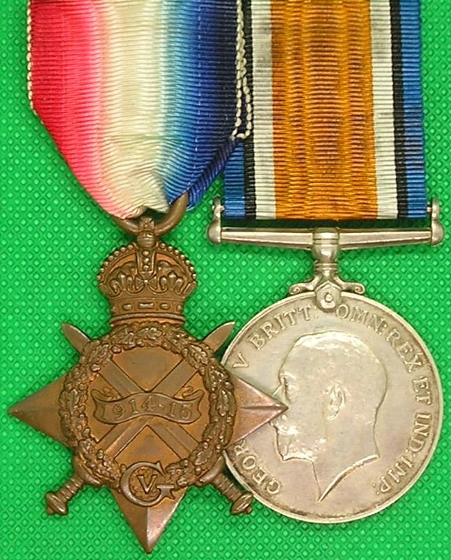 WW1 1914-15 STAR & BRITISH WAR MEDAL, 1/7th LANCASHIRE FUSILIERS OFFICER, K.I.A F7F 28-9-1918