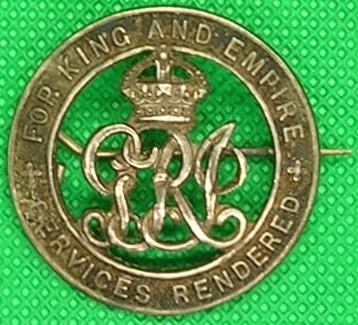 WW1 SILVER WAR BADGE, TRAINING RESERVE, SOLE ENTITLEMENT
