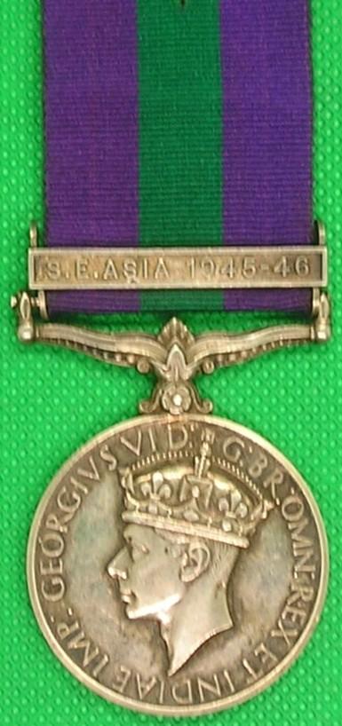 GSM S.E.ASIA 1945-46, 6th SOUTH WALES BORDERERS