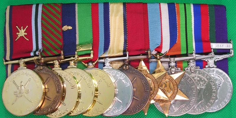 BRITISH & OMANI MEDAL GROUP WITH GSM PALESTINE 1945-48, ROYAL ARTILLERY