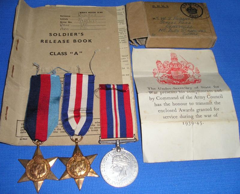 MINT BOXED WW2 GROUP WITH ORIGINAL DOCUMENTS, FIFE & FORFAR YEOMANRY, WOUNDED N.W.EUROPE 6-9-1944