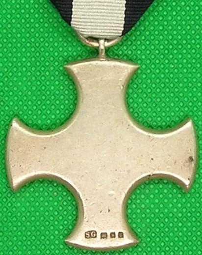 WW1 DISTINGUISHED SERVICE CROSS, HALLMARKED 1919